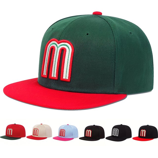 Unisex M Letter Embroidery Hip-hop Hats Outdoor Adjustable Casual Baseball Caps Sunscreen Hat