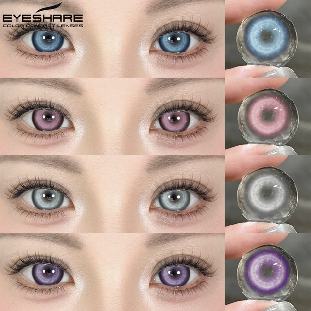 EYESHARE 1 Pair Halloween Cute Pink EyeLenses Cosplay Colored Pupils Anime Blue Gray Contacts Green Beauty Lens Red Makeup Lens