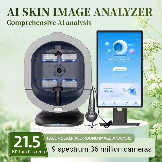 3D Magic Ai Facial Testing X5 ProMirror Wood Lamp Acne Scanner Skin Detector Skin Analyzer Facial Tester Facial Analyzer Machine