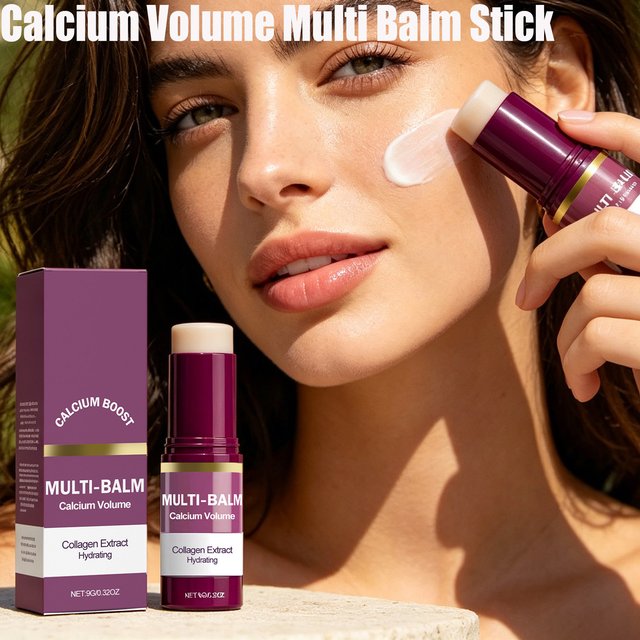 Calcium Volume Multi Balm Stick Collagen Moisturing Face Cream Stick Hydrating Firming Anti-Wrinkle Eye Lip Neck Face Skincare