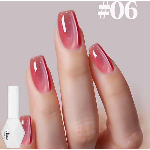 WS 2026 New Silk Nude Crystal Cat Eye Gel Polish Magnetic Nail Polish Holographic Pink Cat Eye Nail Polish Gel Varnish