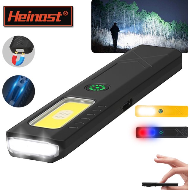 LED porte-clés lampe de poche USB Rechargeable 600Lm Portable EDC Mini torche lumière poche lanterne inondation lampe de travail avec aimant