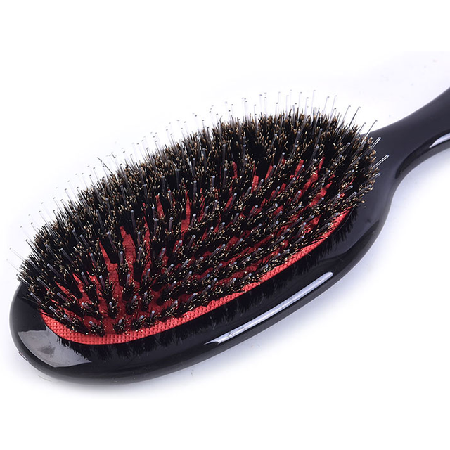 【F】1PC Natural Boar Bristle Oval Anti-static Paddle Comb Scalp Massage Comb Hair Brush
