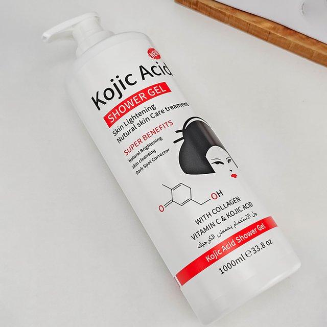 Gel douche à l'acide kojique, 1000ml, nettoyage en profondeur, éclaircissant, nettoyant pour le corps, blanchissant, exfoliant, soins hydratants pour le corps