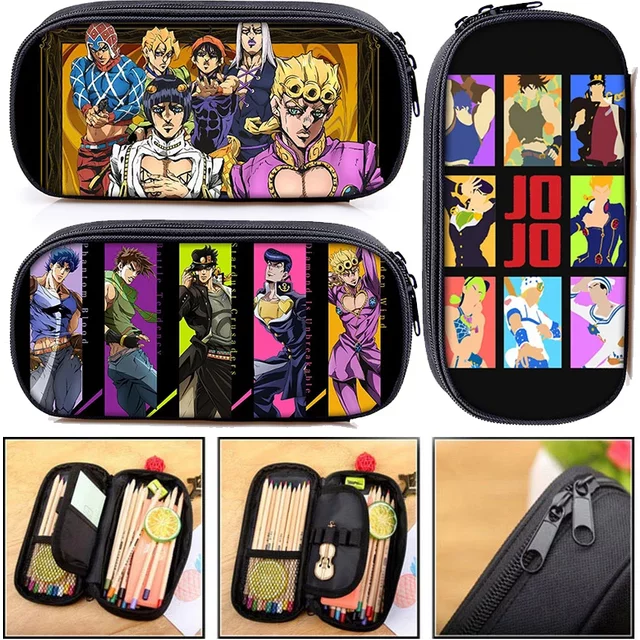 Anime Jojo Bizarre Adventure Pencil Bag Kujo Kira Yoshikage KILLER QUEEN Cosmetic Cases Teenager Pencil Box Stationary Bag Gift