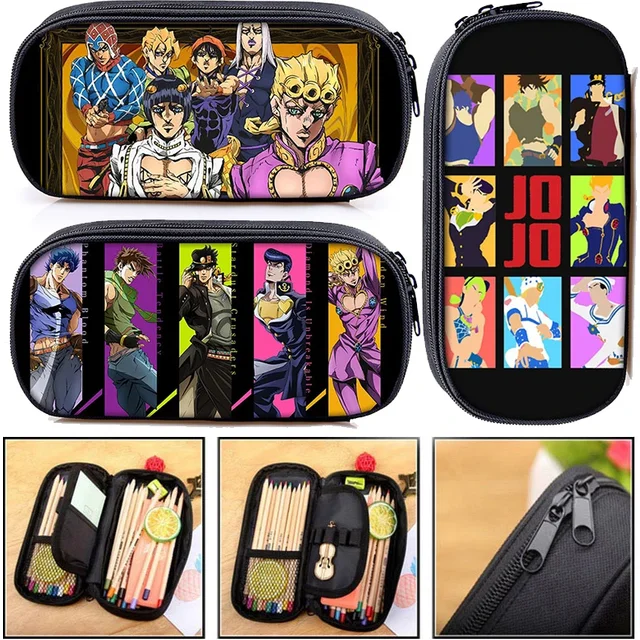 Anime Jojo Bizarre Adventure Pencil Bag Kujo Kira Yoshikage KILLER QUEEN Cosmetic Cases Teenager Pencil Box Stationary Bag Gift