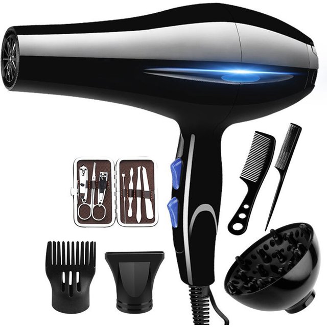 Hair Dryer 2200W Professional Powerful Hair Dryer Fast Heating Hot And Cold Adjustment Ionic Air Blow Dryer with Air Collecting