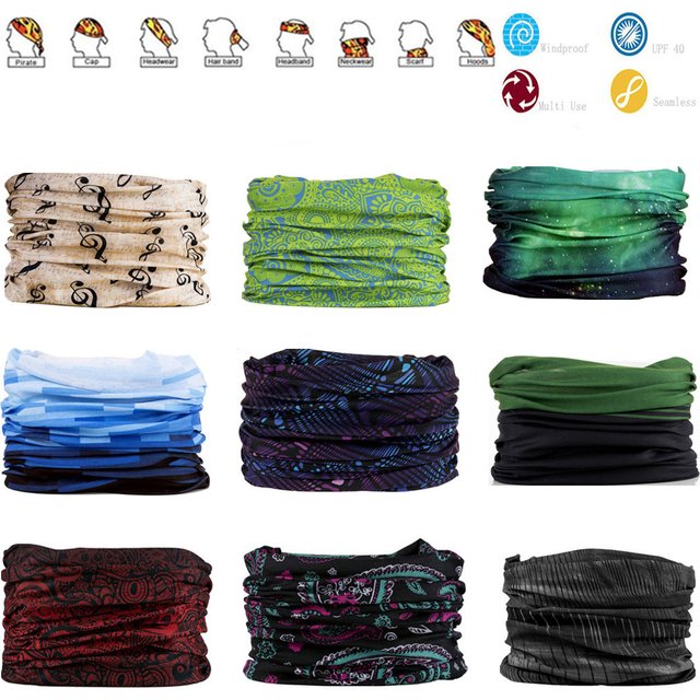 2051 Multifunction Men Seamless Magic Turban Ski Motorcycle Bandana Neck Warmer Outdoor Cycling Scarf Windproof Face Mask Women