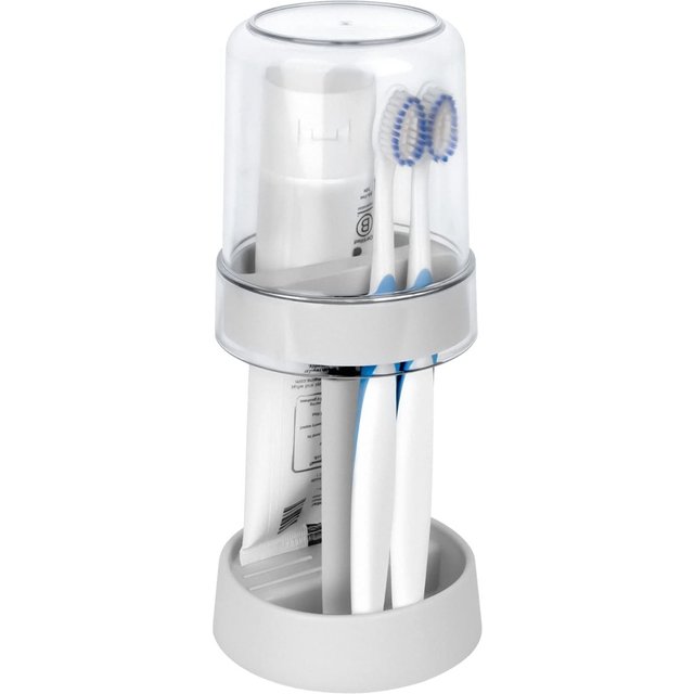 Toothbrush Holder Withdust Cover Drainage Design Plastic Multifunctional Bathroom Toothbrush and Cup Organizer