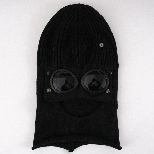 For Cp Tactical Knitted Balaclava with Goggles Streetwear Warm Winter Full Face Mask Hat for men Women Outdoor Casual Ski Riding