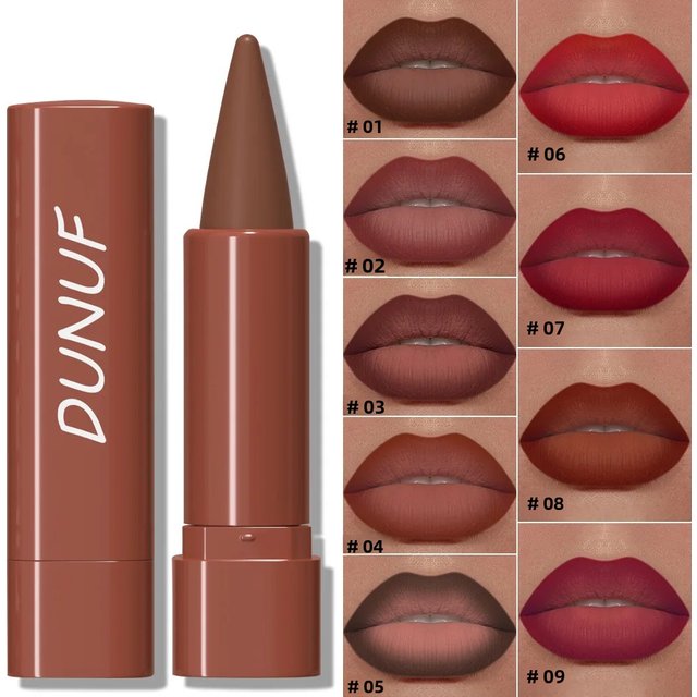 9 Colors Gradient Matte Lip Liner Waterproof Non-Sticky Velvet Lipstick Black Brown Contouring Tint Crayon Lip Makeup
