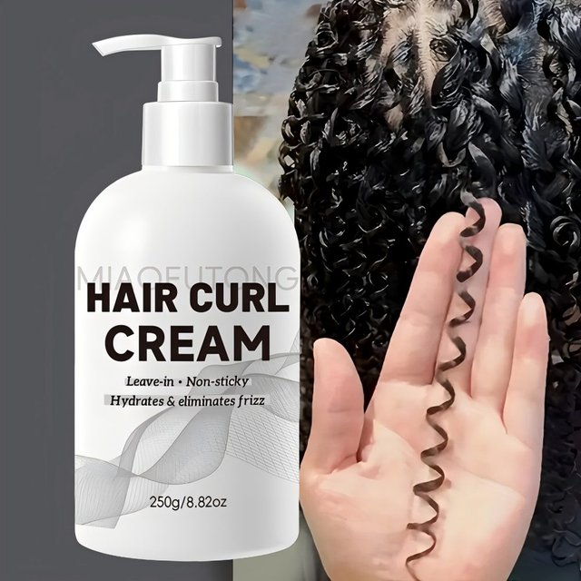 Crème coiffante définissant les boucles à tenue forte avec de l'huile d'argan pour les boucles ondulées - Crème coiffante anti-frisottis pour une rebondissement et une définition durables