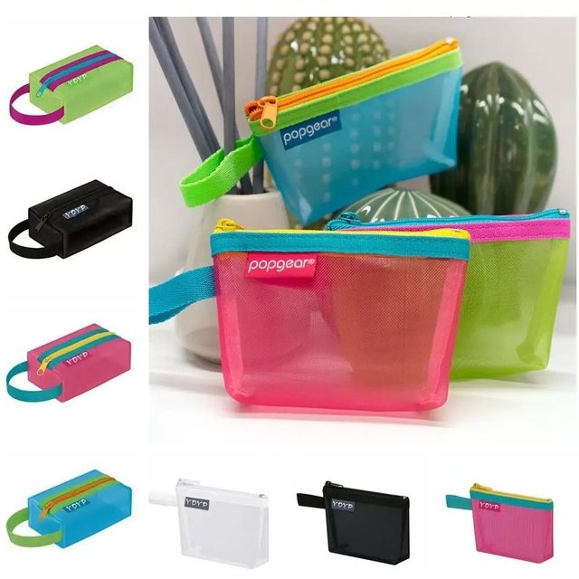Zipper Pouch Mesh Storage Bag Lipstick Bags ID Credit Card Holder Cosmetic Bag Travel Organizer Transparent File Bag