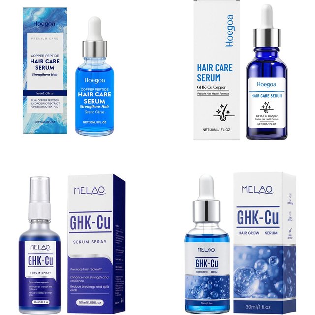 Copper Peptide Hair Serum Ghk-Cu Peptide for Hair Growth Scalp Moisturizer Advanced Regrowth Treatment Root Strengthen Hair Oil