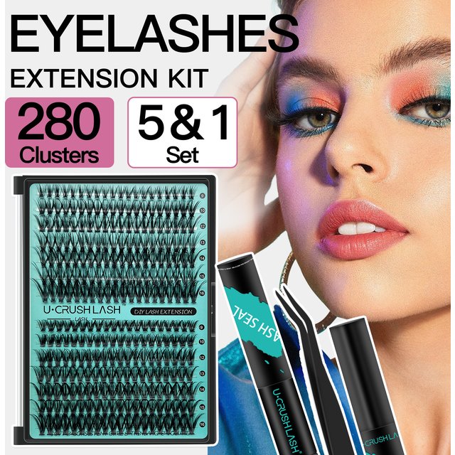 DIY Lashes Extension Kit 3040D 8-16mm Lash Clusters False Eyelashes and Eyelashes Makeup Tools Bond and Seal & Remover
