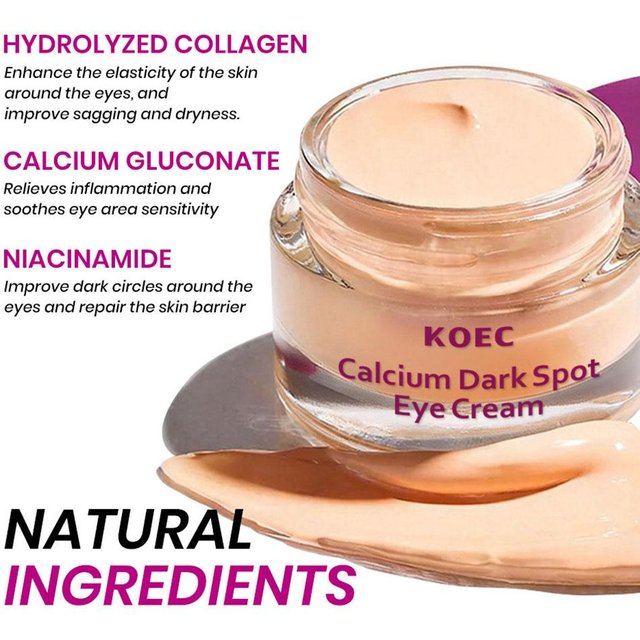Calcium Collagen Smooth Eye Cream Niacinamide Firming Lightweight Skin Care Nourish Eye Cream Refreshing Fades Dark Circles 15ml