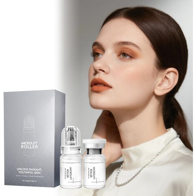 Collagen Wrinkle Care Essence 0.25mm Microneedle Roller Booster Essence Shrink Pore Lasting Hydration Radiance Skincare Set