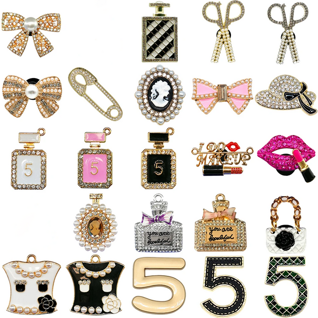 Breloques de chaussures cosmétiques en métal, 1 pièce, ciseaux à nœud de parfum, accessoires de chaussures de luxe, mode femmes hommes enfants, décoration de boucle de chaussure
