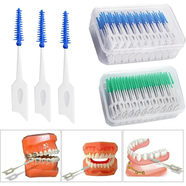 150/200Pcs Adults Interdental Brushes Clean Between Teeth Floss Toothpick ToothBrush Dental Oral Care Tool