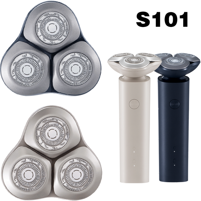Suitable for Xiaomi Mijia S101 Electric Shavers Replace Blade Beard Trimmer Razor Hair Shaving Replacement Head - Blue/Silver