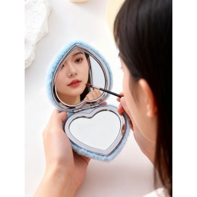 New Folding Makeup Mirror Double-sided Elegant Travel Handheld Mirror Valentine's Day Gift Mini Pocket Cosmetic Mirror Student