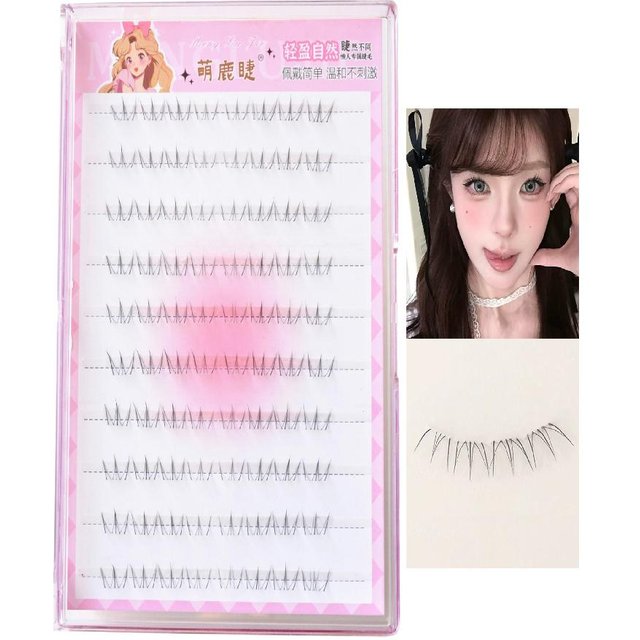 Natural Soft Lower False Eyelashes Transparent Band Cat Style Under Lashes Extenstions For Wedding Party Work Cosplay Makeup
