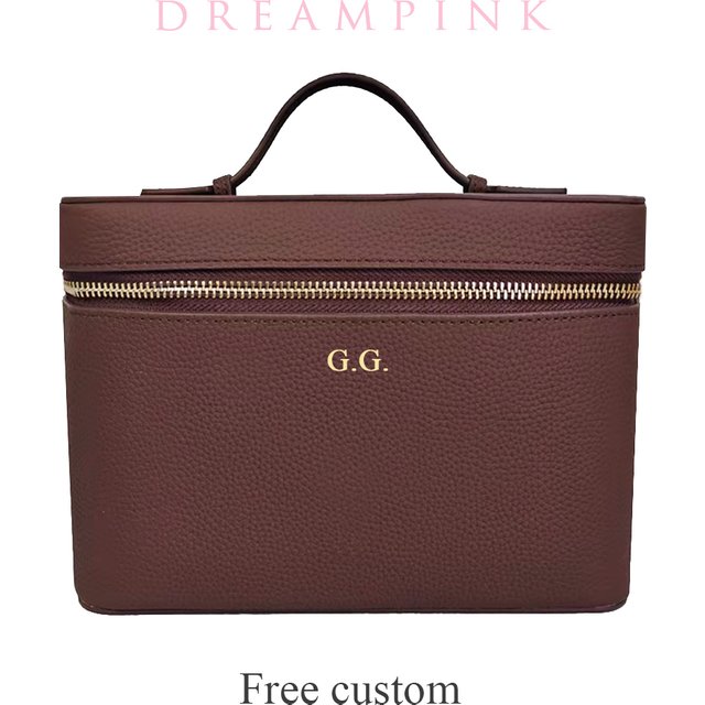Custom Name Cosmetic Bag for women Large Capacity Toiletry Kit Case Bag Travel Portable Handheld Leather Makeup Organizer Box