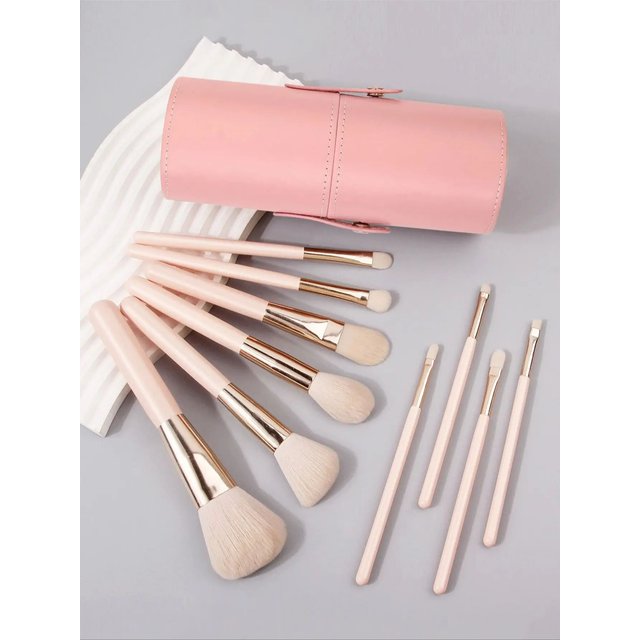 11pcs High-End Professional Makeup Brushes Set with Bucket Blush Powder Eyeshadow Eyebrow Foundation Beauty Makeup Tool Brochas