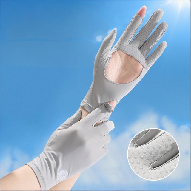 Palm Hollow Out Sunscreen Gloves Touchscreen Breathable Non Slip Hand Covers Thin Sun Protection Gloves for Driving Outdoor