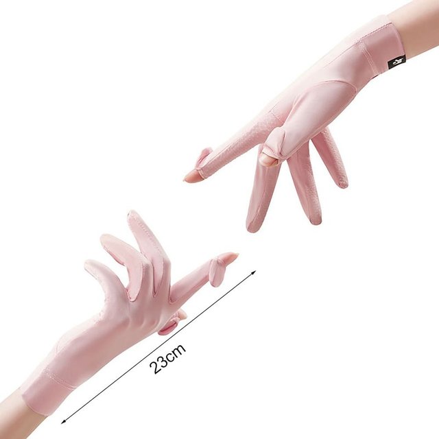 Breathable Anti Ultraviolet Sunscreen Gloves Anti Slip Ice Feeling Touch Screen Gloves Ice Silk Riding Gloves Women Men