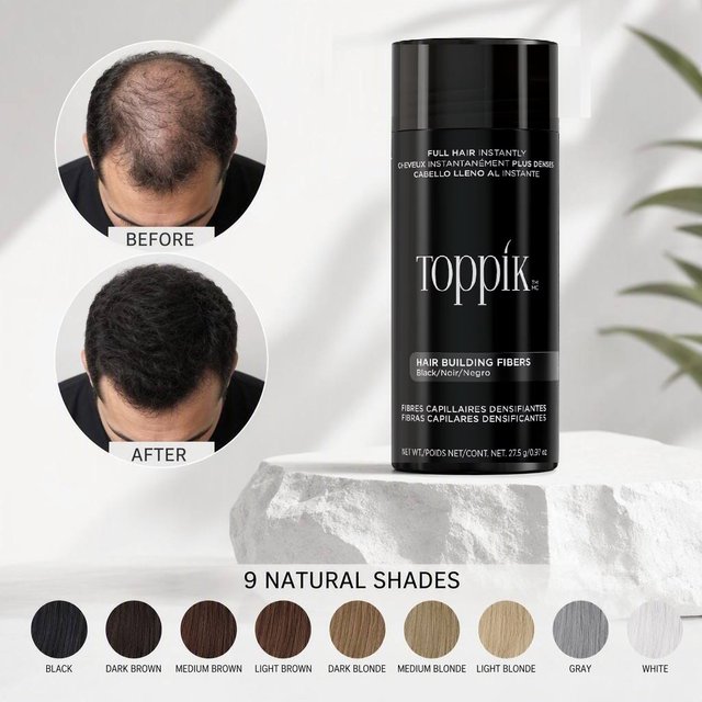 Toppik Hair Building Fibers Set Instantly Thicker Hair Growth Powder Hair Loss Concealer Natural Refill Powder 9 Colors