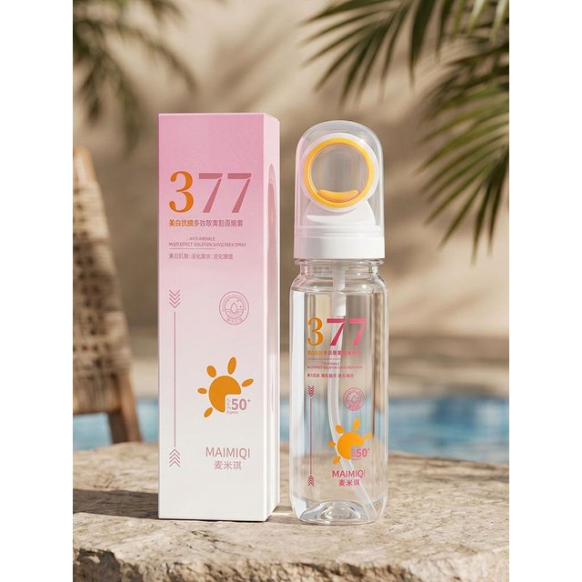 90ml 377 Facial Sunscreen Spray Moisturizing Anti Wrinkle SPF50+ Anti-UV Whitening Wrinkle Care Facial Body Neck Skin Care Spray