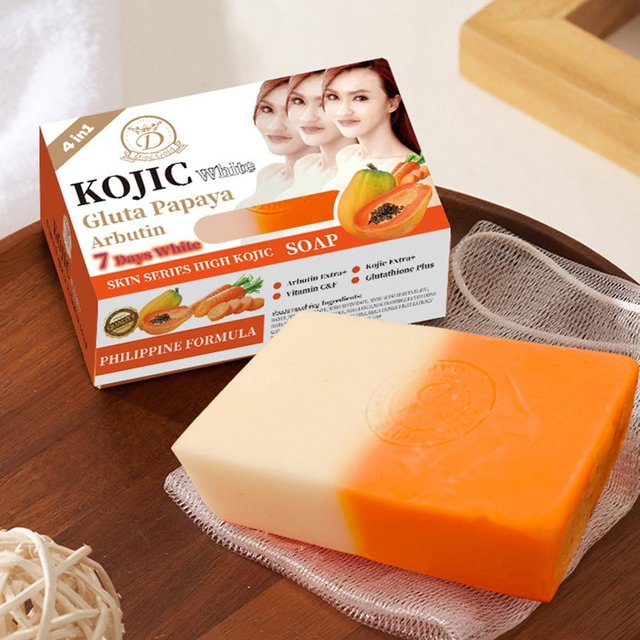 Kojic Acid & Papaya Soap Face & Body Wash,Skin Brightening Papaya Arbutin Soap Bar for Dark Spots,Even Tone with Hyaluronic Acid