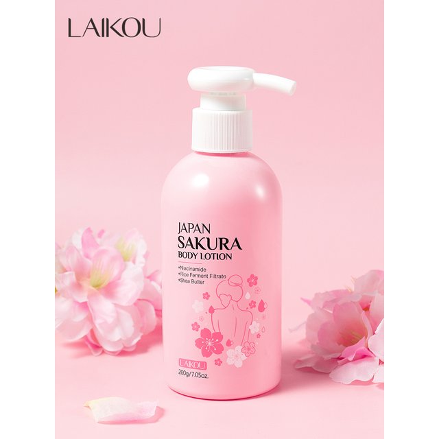 LAIKOU Japan Sakura Body Lotion Nourishing Body Moisturizer Fragrant Body Cream Soft Smooth Skin Treatment 200g