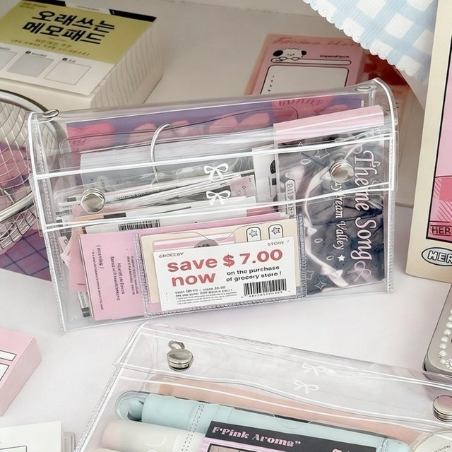 Multi-Purpose Clear Transparent Pen Bag PVC Large Capacity Cosmetic Bag Toiletry Organizer Bag Students Use