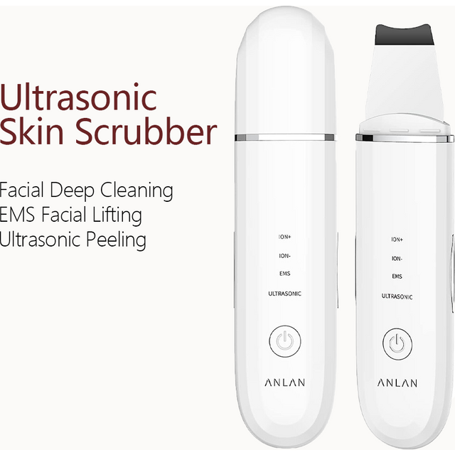 ANLAN Ultrasonic Skin Scrubber Facial Pore Cleansing Spatula Microcurrent Facial Lifting Ultrasonic Peeling Beauty Skincare Tool