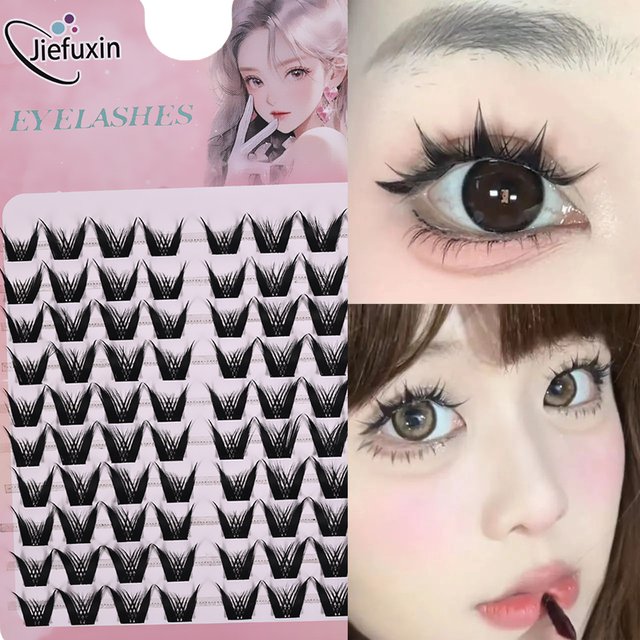 Natural Anime 10 Rows Individual Eyelashes C-Cluster False Kake Lashes Extension Makeup for Eye Beauty