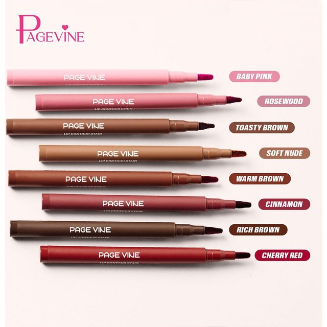 Page Vine Velvet Lip Liner imperméable sans transfert longue durée très pigmenté couleur crée des lèvres charnues 3D définition du maquillage