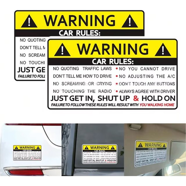 Cars Safety Warning Rules Car Sticker Personality Pvc Body Decoration Auto Accessories Waterproof Sunscreen Decal