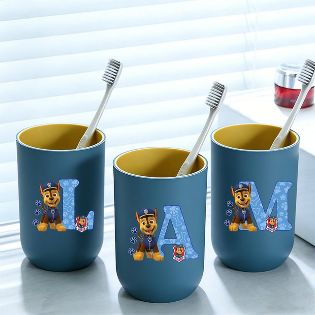 26letters PAW Patrols Water Cup Toothbrush Cup Cartoon Anime Mouthwash Cup portable Water Cups Women Men Birthday Home Gifts