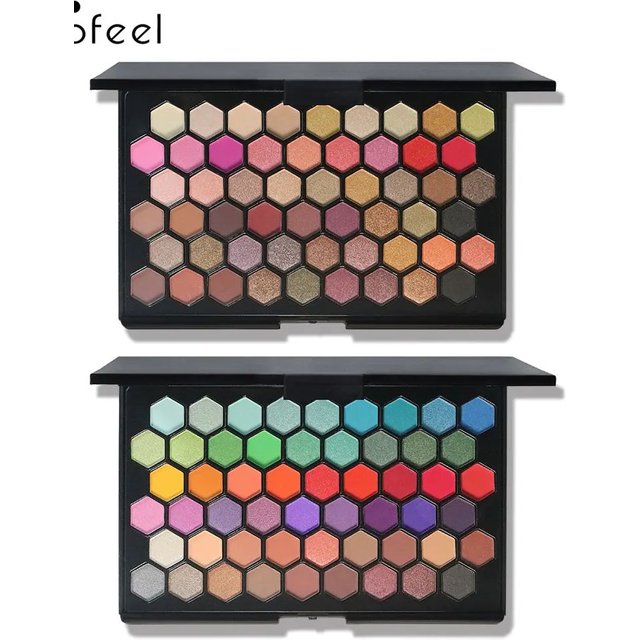 POPFEEL 54-Color Eyeshadow Palette - Versatile Earth Tones & Vibrant Rainbow Shades in One Compact - Create Endless Makeup Looks
