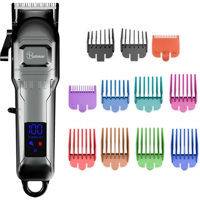 HATTEKER Electric Hair Clipper Professional Mens Hair Trimmer Baber USB Cordless Hair Machine Hairdressing Cape Set