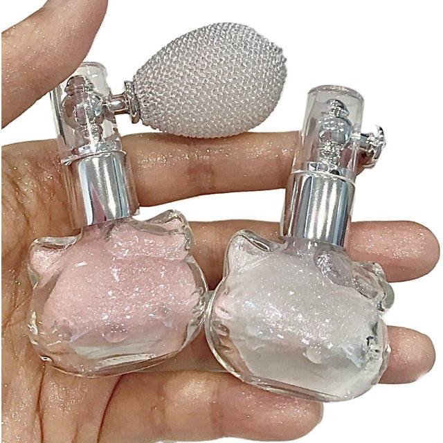 Sanrio Hello Kitty Diamond High Gloss Glitter Spray Fashion Waterproof High Gloss Powder Spray for Face Body Highlight Makeup