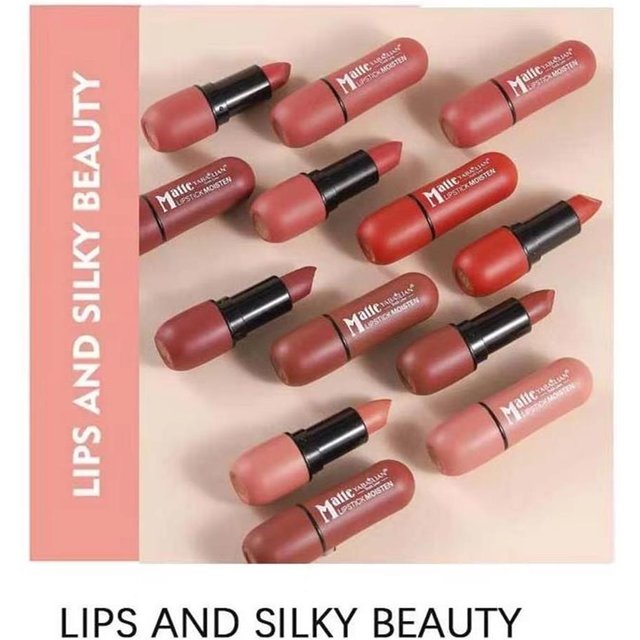 6-Color Matte Lipstick Velvet Sexy Lips Smooth Contour Pencil Brown Lip Waterproof Long-Lasting Color Lips Lipgloss Makeup