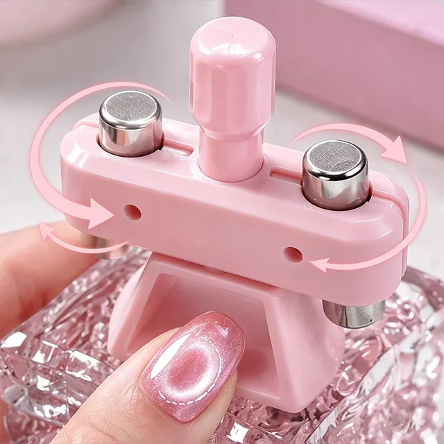 Powerful Automatic Cat's Eye Magnet Rotatable Design Wide Light Bead Glass Pearl Effect Nail Art Magnetic For Gel Nail Polish