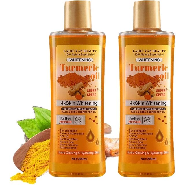 1/2PCS 200ml Turmeric Essential Oil Ginger Deep Hydration Moisturizer Nourishing Smoothing Face Serum Oil Moisturizer Skin Care