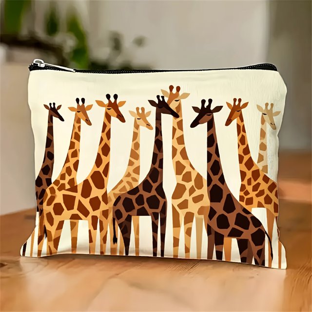 AGiraffe patterned makeup bag - multifunctional zipper pouch, jewelry storage bag, perfect travel zipper small storage bag.