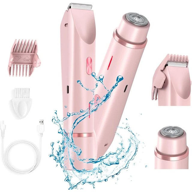 Double Head Electric Epilator For Bikini Leg 2-In-1 Women's Cordless Shaver Painless Body Hair Removal Waterproof Hair Trimmer