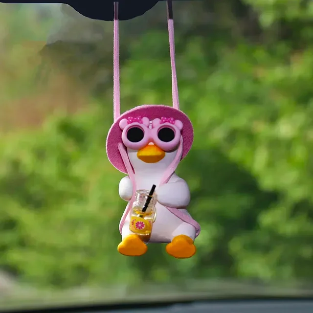 Accessoire de voiture parfum de voiture gypse mignon Anime balançoire canard pendentif Auto