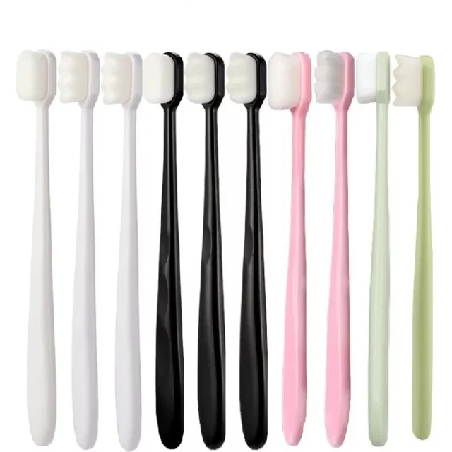 10pcs/set Toothbrush Million Nano Bristle Ultrafine Adult Tooth Brush Teeth Deep Cleaning Dental Oral Care Brush Portable Travel